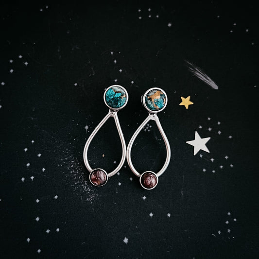Journey to Mars Earrings - Copper Chrysocolla Earth and Red Jasper
